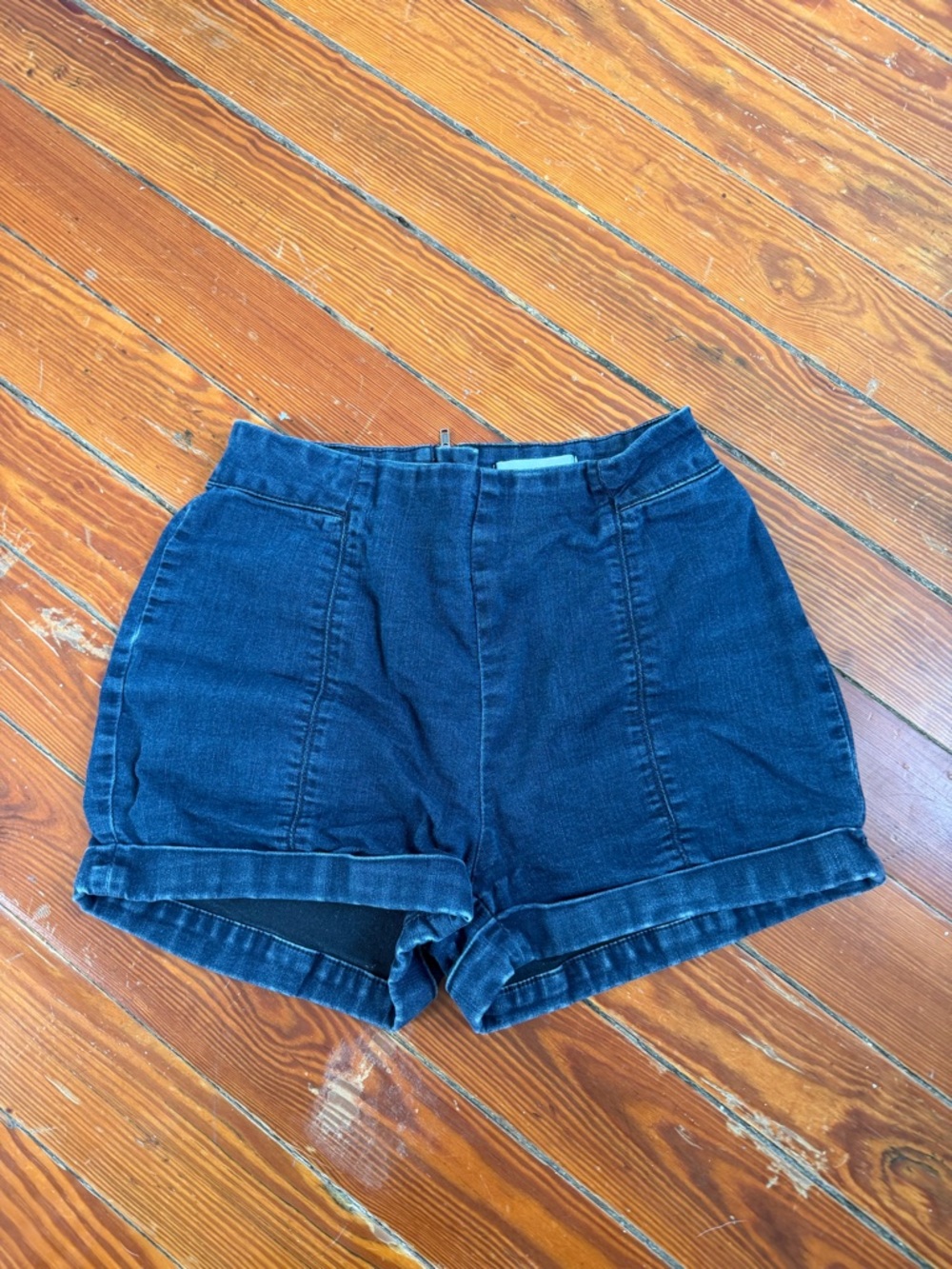 Cooperative Urban Outfitters High-Waist Dark Blue Denim Shorts